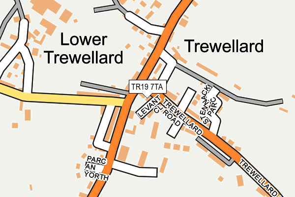 TR19 7TA map - OS OpenMap – Local (Ordnance Survey) TR19 7TA map - OS OpenMap – Local (Ordnance Survey)