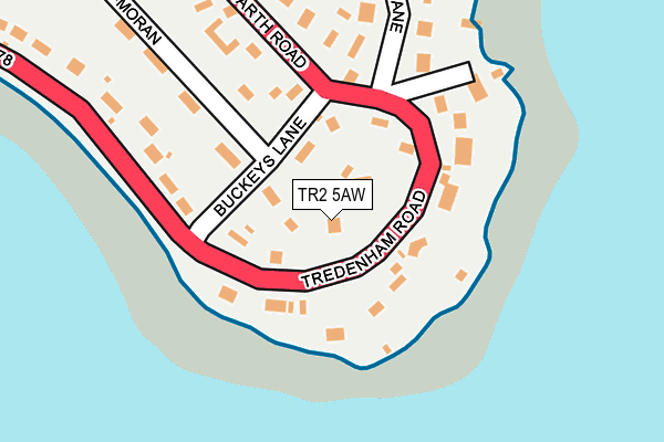 TR2 5AW map - OS OpenMap – Local (Ordnance Survey) TR2 5AW map - OS OpenMap – Local (Ordnance Survey)