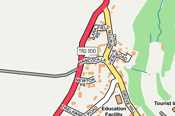 TR2 5DD map - OS OpenMap – Local (Ordnance Survey) TR2 5DD map - OS OpenMap – Local (Ordnance Survey)