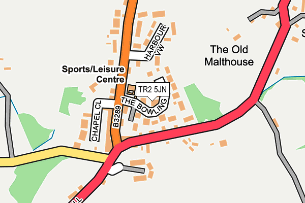 TR2 5JN map - OS OpenMap – Local (Ordnance Survey) TR2 5JN map - OS OpenMap – Local (Ordnance Survey)