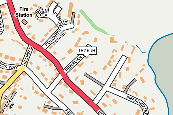 TR2 5UH map - OS OpenMap – Local (Ordnance Survey) TR2 5UH map - OS OpenMap – Local (Ordnance Survey)