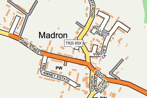TR20 8SX map - OS OpenMap – Local (Ordnance Survey) TR20 8SX map - OS OpenMap – Local (Ordnance Survey)