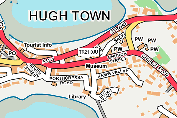 TR21 0JU map - OS OpenMap – Local (Ordnance Survey)