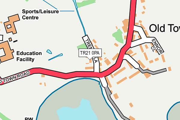 TR21 0PA map - OS OpenMap – Local (Ordnance Survey) TR21 0PA map - OS OpenMap – Local (Ordnance Survey)
