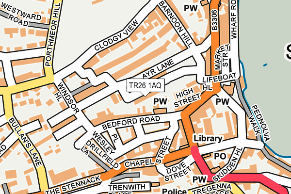 TR26 1AQ map - OS OpenMap – Local (Ordnance Survey)