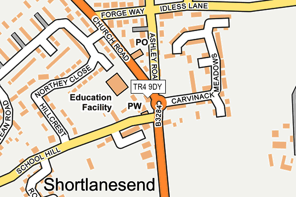 TR4 9DY map - OS OpenMap – Local (Ordnance Survey) TR4 9DY map - OS OpenMap – Local (Ordnance Survey)
