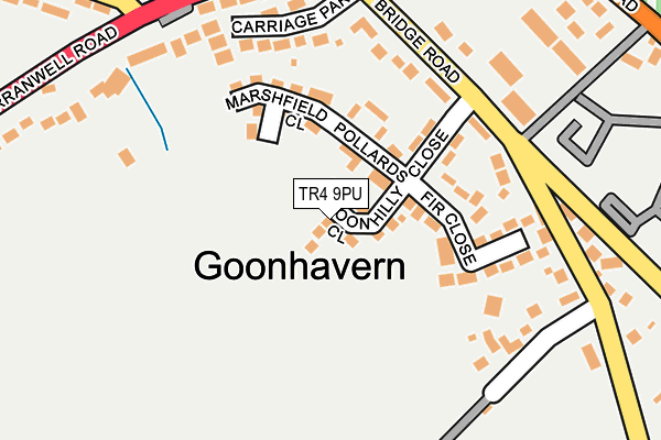 TR4 9PU map - OS OpenMap – Local (Ordnance Survey) TR4 9PU map - OS OpenMap – Local (Ordnance Survey)