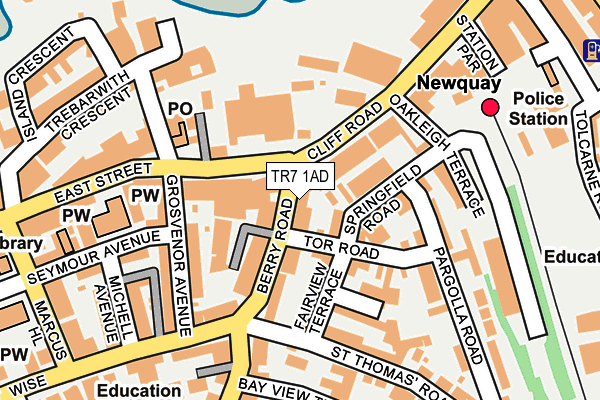 TR7 1AD map - OS OpenMap – Local (Ordnance Survey) TR7 1AD map - OS OpenMap – Local (Ordnance Survey)