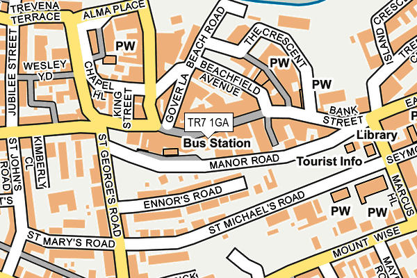 TR7 1GA map - OS OpenMap – Local (Ordnance Survey) TR7 1GA map - OS OpenMap – Local (Ordnance Survey)