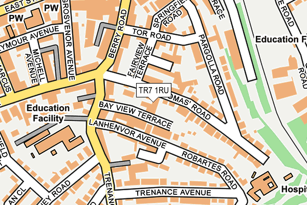 TR7 1RU map - OS OpenMap – Local (Ordnance Survey) TR7 1RU map - OS OpenMap – Local (Ordnance Survey)