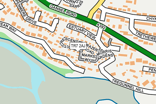 TR7 2AJ map - OS OpenMap – Local (Ordnance Survey) TR7 2AJ map - OS OpenMap – Local (Ordnance Survey)