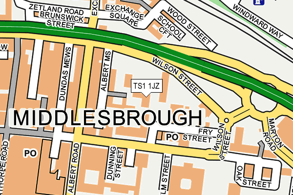 TS1 1JZ map - OS OpenMap – Local (Ordnance Survey) TS1 1JZ map - OS OpenMap – Local (Ordnance Survey)