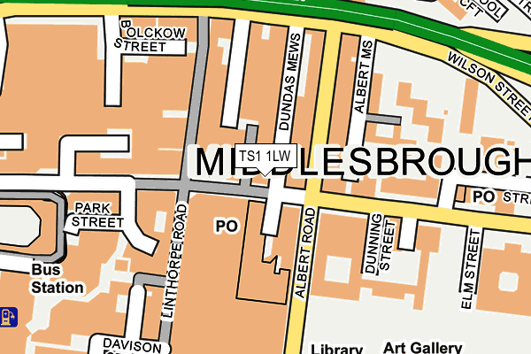 TS1 1LW map - OS OpenMap – Local (Ordnance Survey) TS1 1LW map - OS OpenMap – Local (Ordnance Survey)