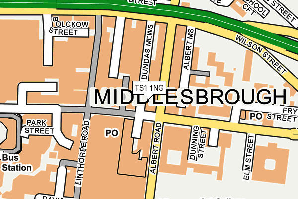 TS1 1NG map - OS OpenMap – Local (Ordnance Survey) TS1 1NG map - OS OpenMap – Local (Ordnance Survey)
