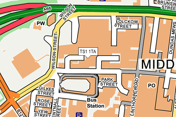 TS1 1TA map - OS OpenMap – Local (Ordnance Survey) TS1 1TA map - OS OpenMap – Local (Ordnance Survey)