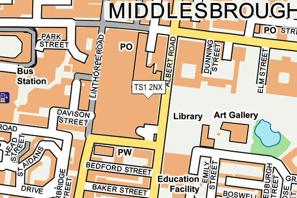 TS1 2NX map - OS OpenMap – Local (Ordnance Survey) TS1 2NX map - OS OpenMap – Local (Ordnance Survey)