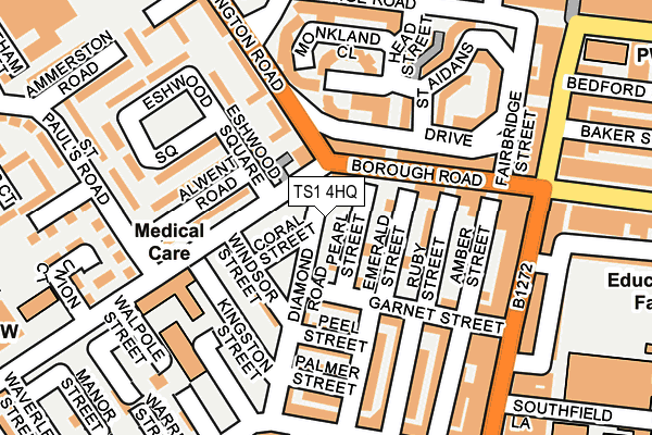 TS1 4HQ map - OS OpenMap – Local (Ordnance Survey) TS1 4HQ map - OS OpenMap – Local (Ordnance Survey)