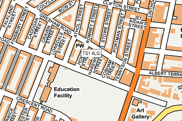 TS1 4LG map - OS OpenMap – Local (Ordnance Survey) TS1 4LG map - OS OpenMap – Local (Ordnance Survey)