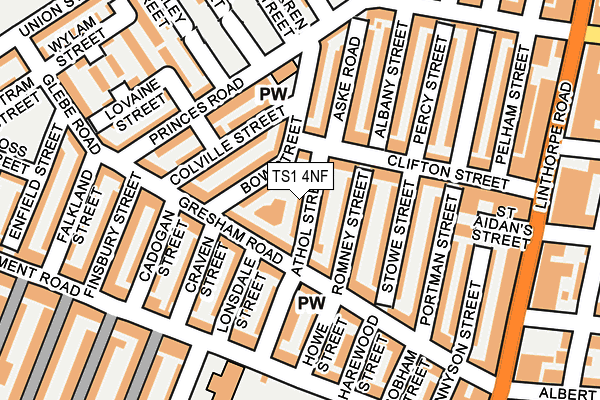 TS1 4NF map - OS OpenMap – Local (Ordnance Survey) TS1 4NF map - OS OpenMap – Local (Ordnance Survey)