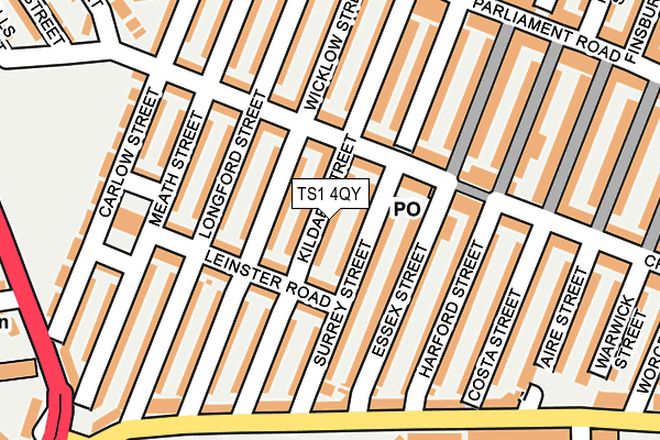 TS1 4QY map - OS OpenMap – Local (Ordnance Survey) TS1 4QY map - OS OpenMap – Local (Ordnance Survey)