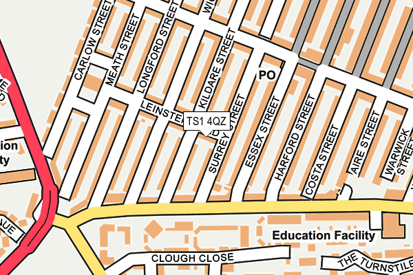 TS1 4QZ map - OS OpenMap – Local (Ordnance Survey) TS1 4QZ map - OS OpenMap – Local (Ordnance Survey)