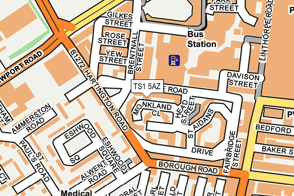 TS1 5AZ map - OS OpenMap – Local (Ordnance Survey) TS1 5AZ map - OS OpenMap – Local (Ordnance Survey)