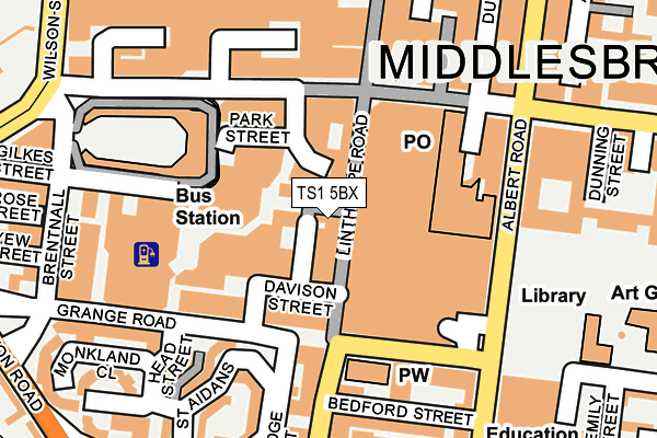 TS1 5BX map - OS OpenMap – Local (Ordnance Survey) TS1 5BX map - OS OpenMap – Local (Ordnance Survey)