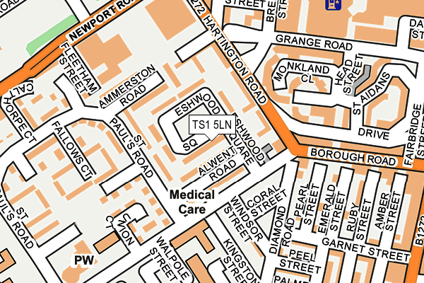 TS1 5LN map - OS OpenMap – Local (Ordnance Survey) TS1 5LN map - OS OpenMap – Local (Ordnance Survey)