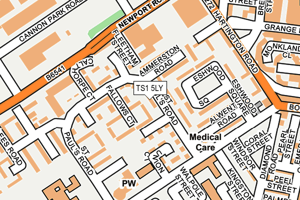 TS1 5LY map - OS OpenMap – Local (Ordnance Survey) TS1 5LY map - OS OpenMap – Local (Ordnance Survey)