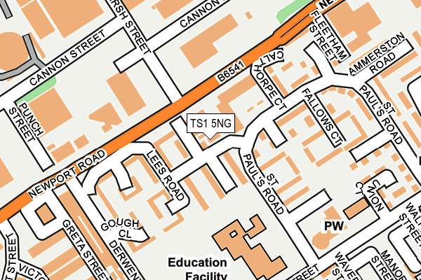TS1 5NG map - OS OpenMap – Local (Ordnance Survey) TS1 5NG map - OS OpenMap – Local (Ordnance Survey)