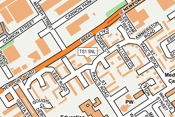 TS1 5NL map - OS OpenMap – Local (Ordnance Survey) TS1 5NL map - OS OpenMap – Local (Ordnance Survey)
