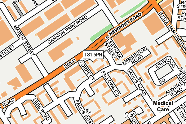 TS1 5PN map - OS OpenMap – Local (Ordnance Survey) TS1 5PN map - OS OpenMap – Local (Ordnance Survey)