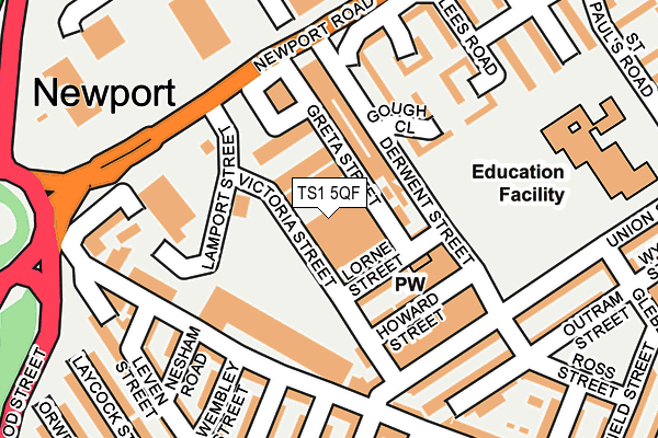 TS1 5QF map - OS OpenMap – Local (Ordnance Survey) TS1 5QF map - OS OpenMap – Local (Ordnance Survey)