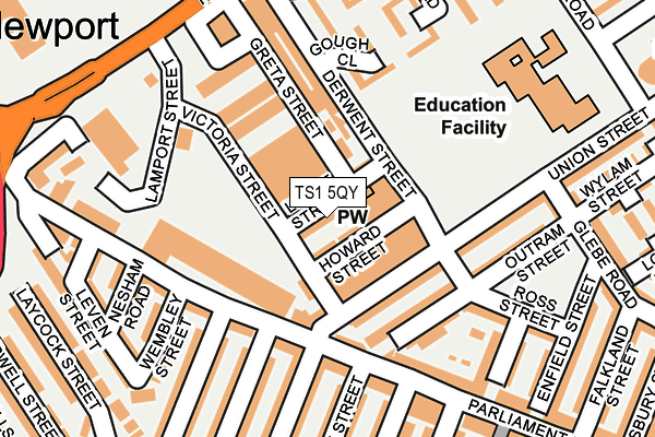 TS1 5QY map - OS OpenMap – Local (Ordnance Survey) TS1 5QY map - OS OpenMap – Local (Ordnance Survey)