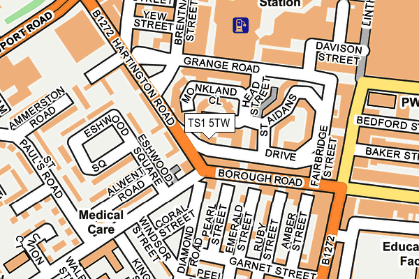 TS1 5TW map - OS OpenMap – Local (Ordnance Survey) TS1 5TW map - OS OpenMap – Local (Ordnance Survey)