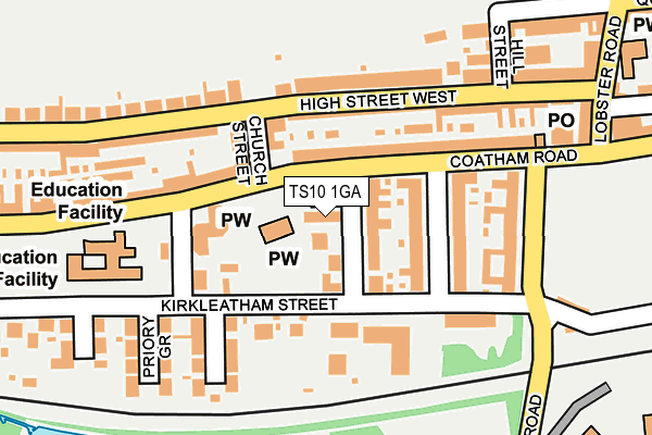 TS10 1GA map - OS OpenMap – Local (Ordnance Survey) TS10 1GA map - OS OpenMap – Local (Ordnance Survey)
