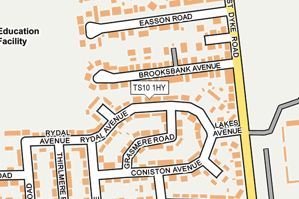 TS10 1HY map - OS OpenMap – Local (Ordnance Survey)