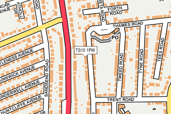 TS10 1PW map - OS OpenMap – Local (Ordnance Survey) TS10 1PW map - OS OpenMap – Local (Ordnance Survey)