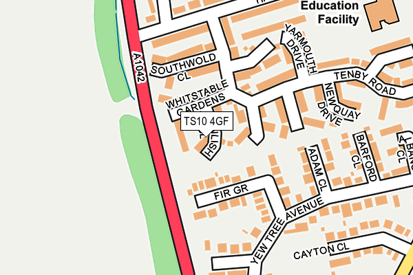 TS10 4GF map - OS OpenMap – Local (Ordnance Survey) TS10 4GF map - OS OpenMap – Local (Ordnance Survey)