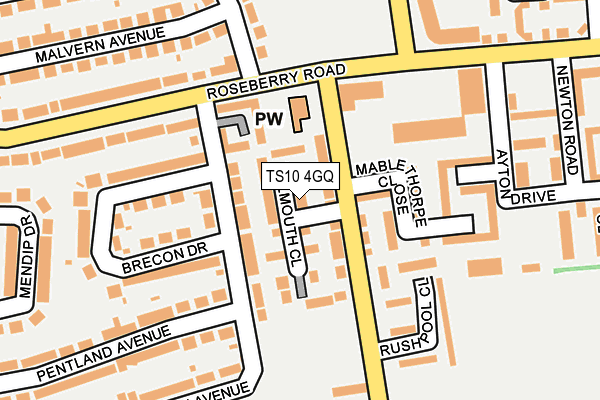 TS10 4GQ map - OS OpenMap – Local (Ordnance Survey) TS10 4GQ map - OS OpenMap – Local (Ordnance Survey)