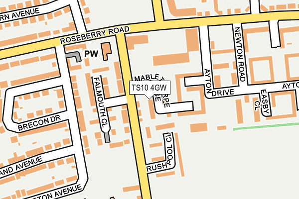 TS10 4GW map - OS OpenMap – Local (Ordnance Survey) TS10 4GW map - OS OpenMap – Local (Ordnance Survey)