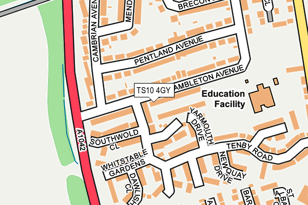 TS10 4GY map - OS OpenMap – Local (Ordnance Survey) TS10 4GY map - OS OpenMap – Local (Ordnance Survey)