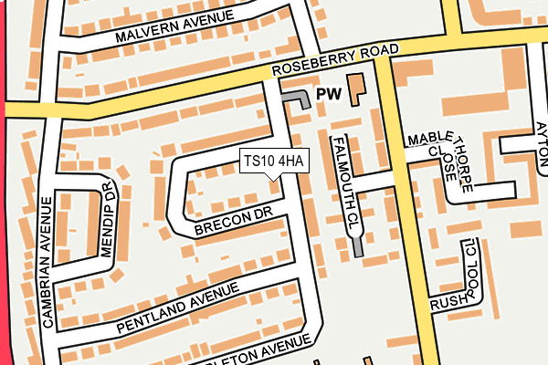TS10 4HA map - OS OpenMap – Local (Ordnance Survey) TS10 4HA map - OS OpenMap – Local (Ordnance Survey)