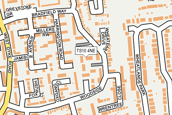 TS10 4NE map - OS OpenMap – Local (Ordnance Survey) TS10 4NE map - OS OpenMap – Local (Ordnance Survey)
