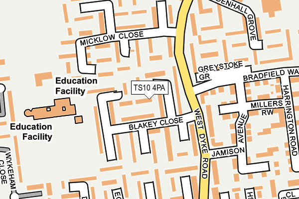 TS10 4PA map - OS OpenMap – Local (Ordnance Survey) TS10 4PA map - OS OpenMap – Local (Ordnance Survey)