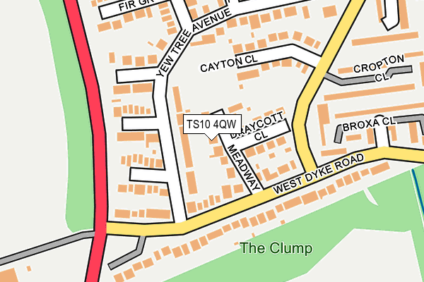TS10 4QW map - OS OpenMap – Local (Ordnance Survey) TS10 4QW map - OS OpenMap – Local (Ordnance Survey)