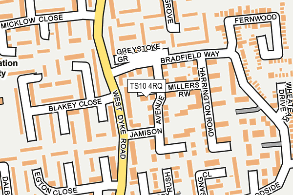 TS10 4RQ map - OS OpenMap – Local (Ordnance Survey) TS10 4RQ map - OS OpenMap – Local (Ordnance Survey)