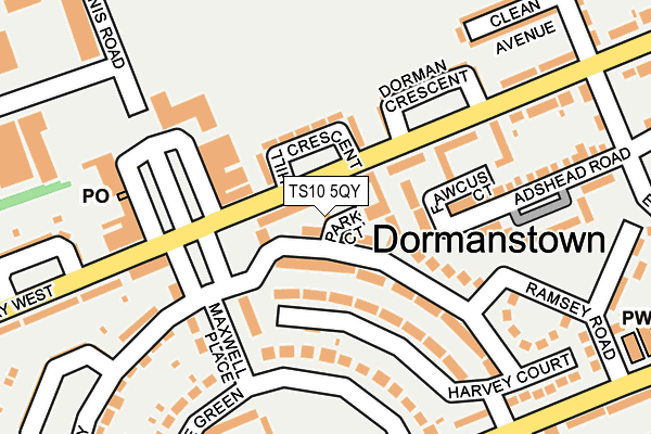 TS10 5QY map - OS OpenMap – Local (Ordnance Survey) TS10 5QY map - OS OpenMap – Local (Ordnance Survey)