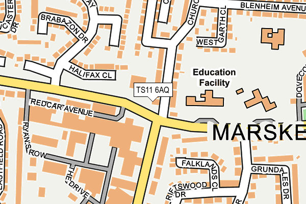 TS11 6AQ map - OS OpenMap – Local (Ordnance Survey) TS11 6AQ map - OS OpenMap – Local (Ordnance Survey)