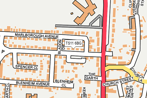 TS11 6BG map - OS OpenMap – Local (Ordnance Survey) TS11 6BG map - OS OpenMap – Local (Ordnance Survey)